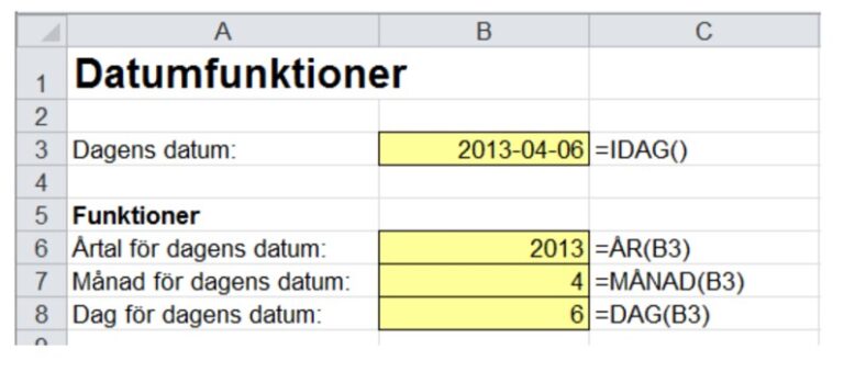 Excel Antal Dagar Mellan Två Datum